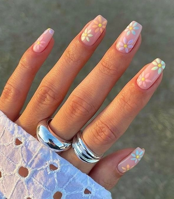 nails spring ideas flowers